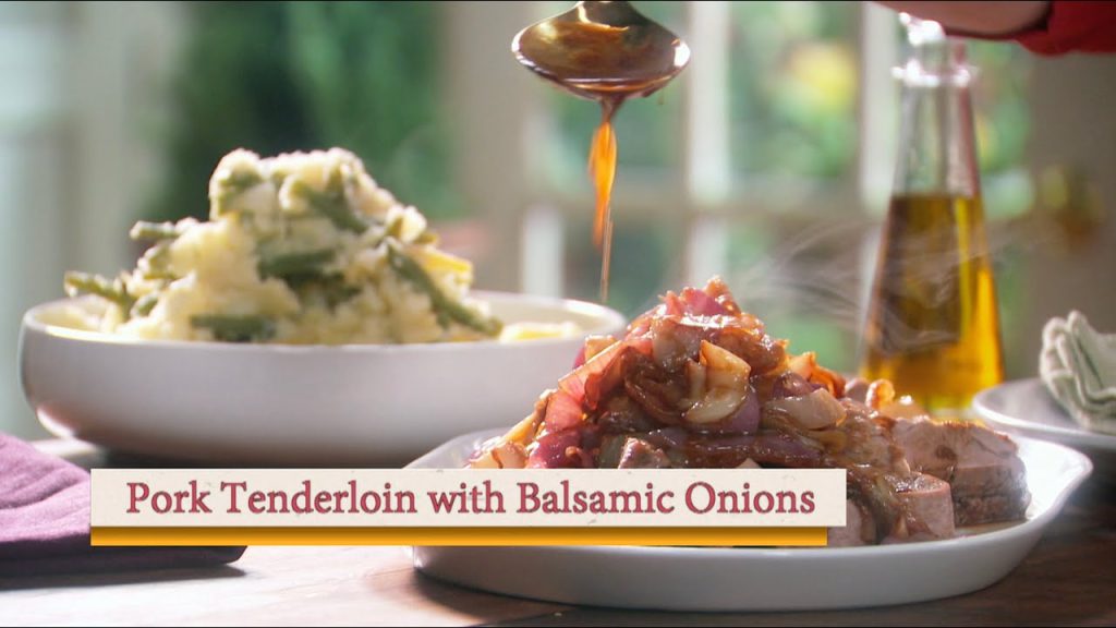 Lidia Bastianich Pork Tenderloin With Balsamic Onions Recipe