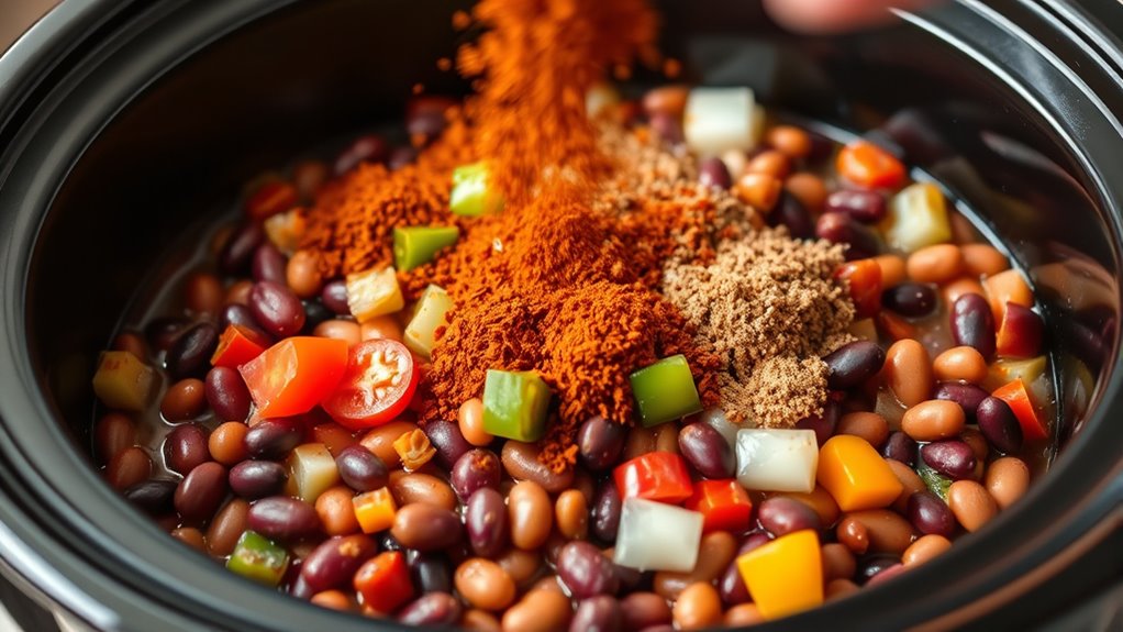 beans veggies tomato rich chili