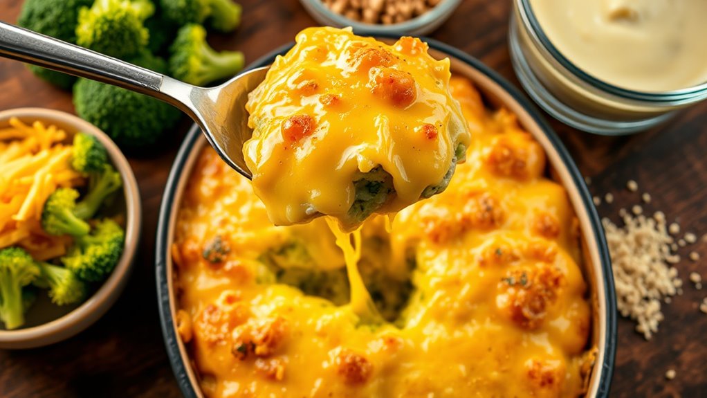 broccoli cheddar bake preparation
