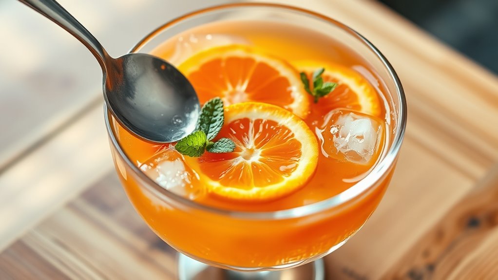 chilled punch aromatic citrus garnish