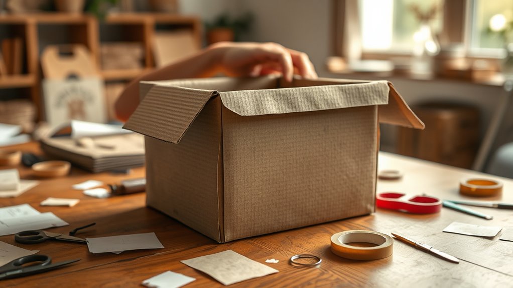 crafting cardboard box steps