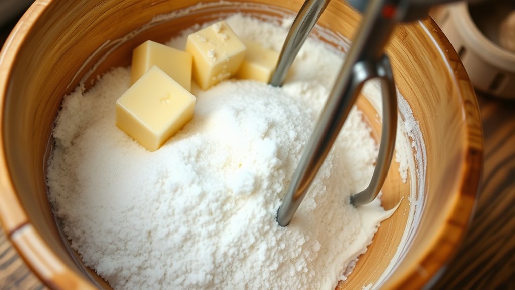 cream butter and sugar