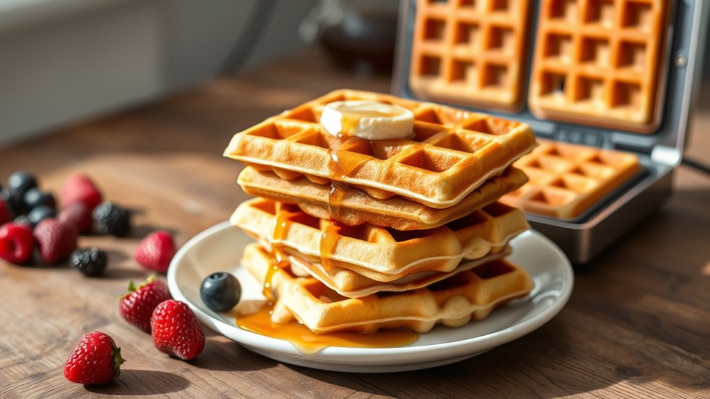 crisp light waffles controlled browning