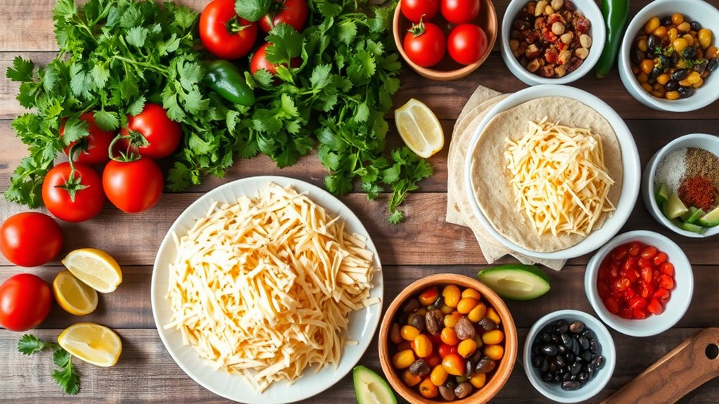 delicious enchiladas with garnishes
