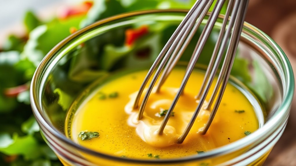 emulsify salad dressing smoothly
