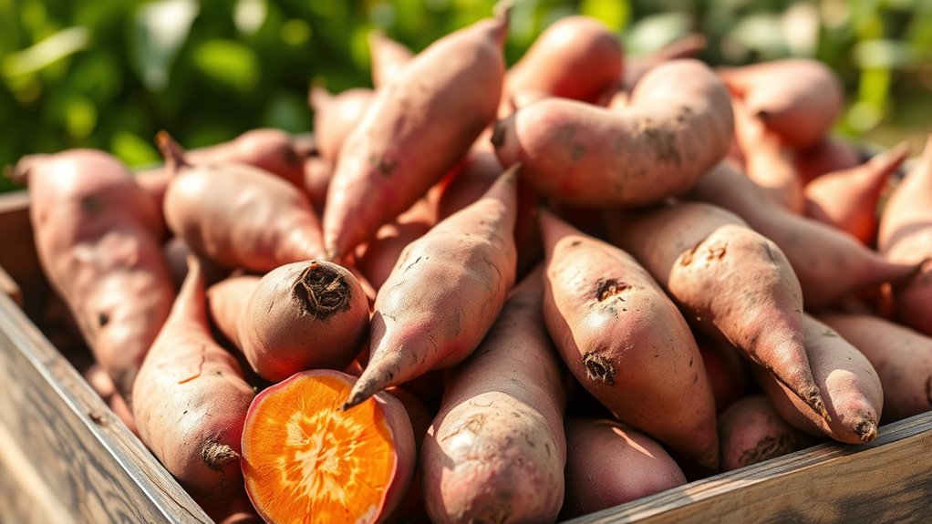 firm evenly sized deep orange tubers