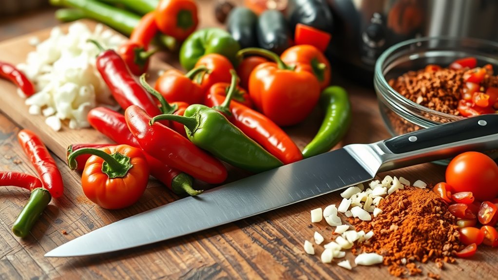 gather and prep chili ingredients