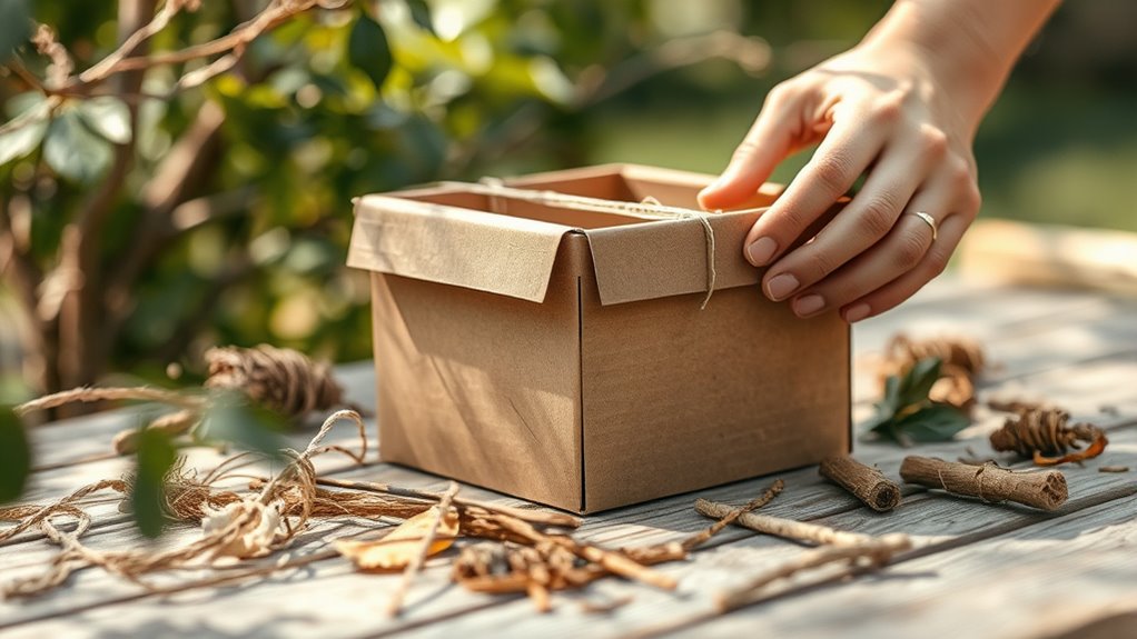 gather cardboard box materials