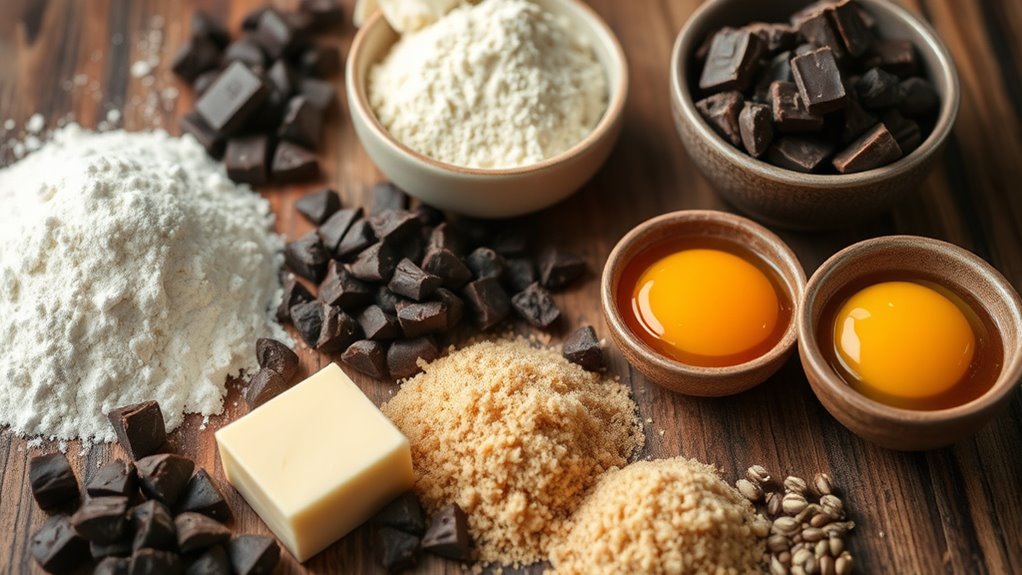 gather ingredients for brownies