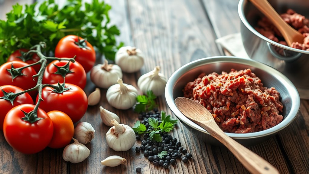 gather ingredients for meatballs
