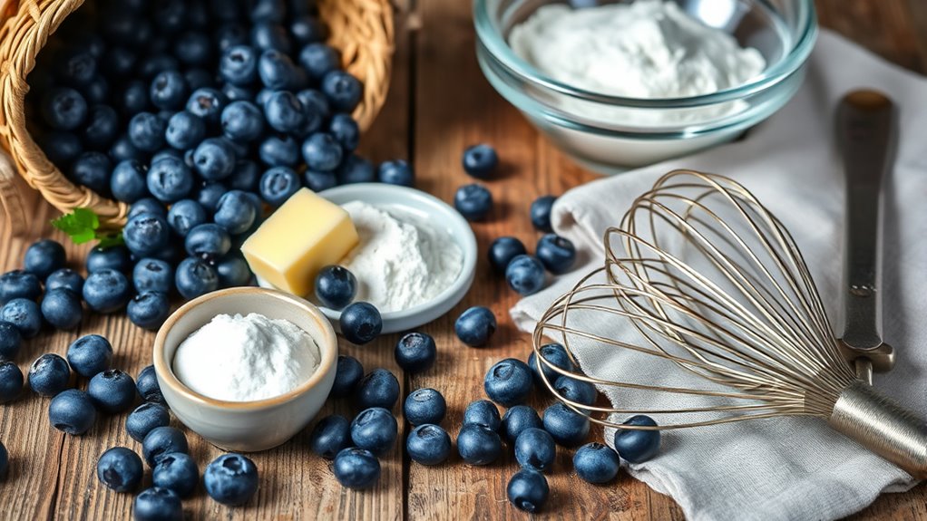 jumbo blueberry muffins prep