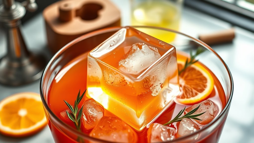 large slow melting ice cubes