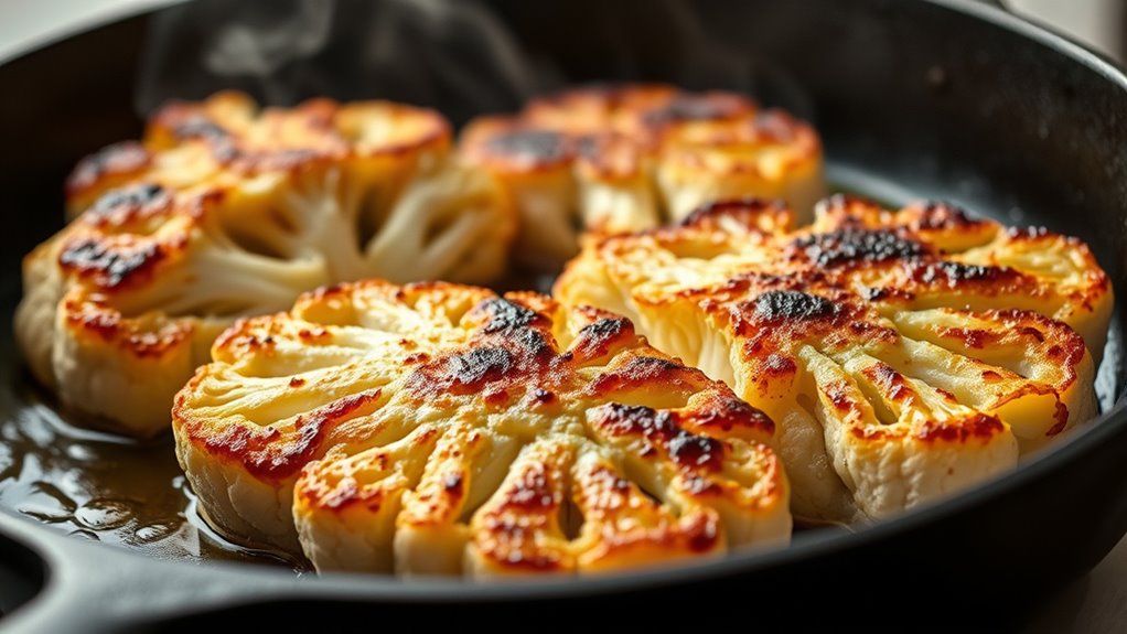 master cauliflower steak searing