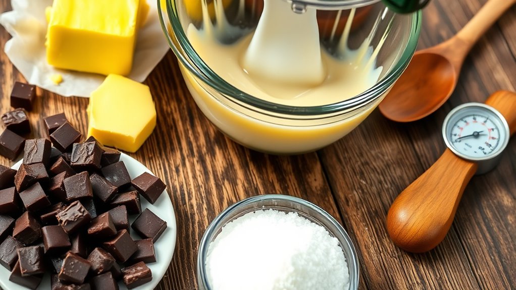 measure chocolate parchment pan