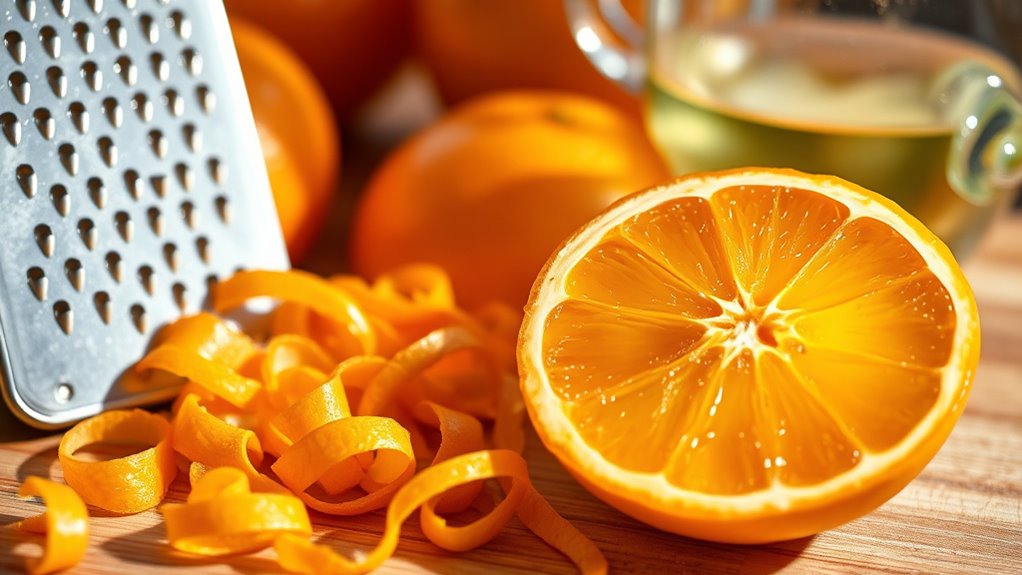 microplaned zest and juice