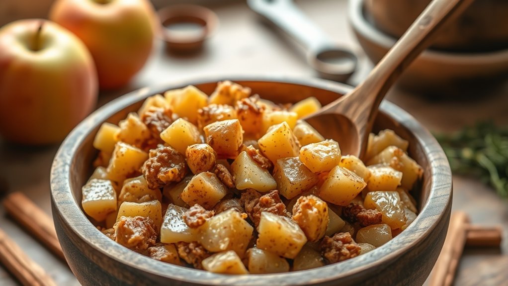 mix apple scrapple mixture