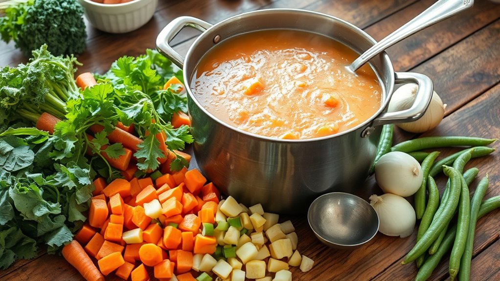 prepare and blend soup