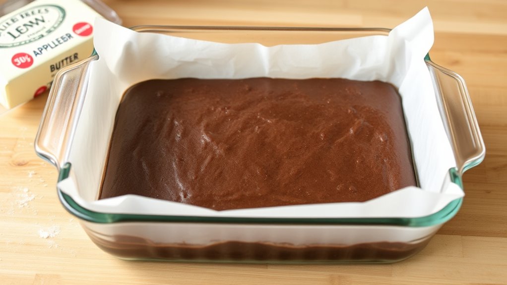 prepare dish for brownies