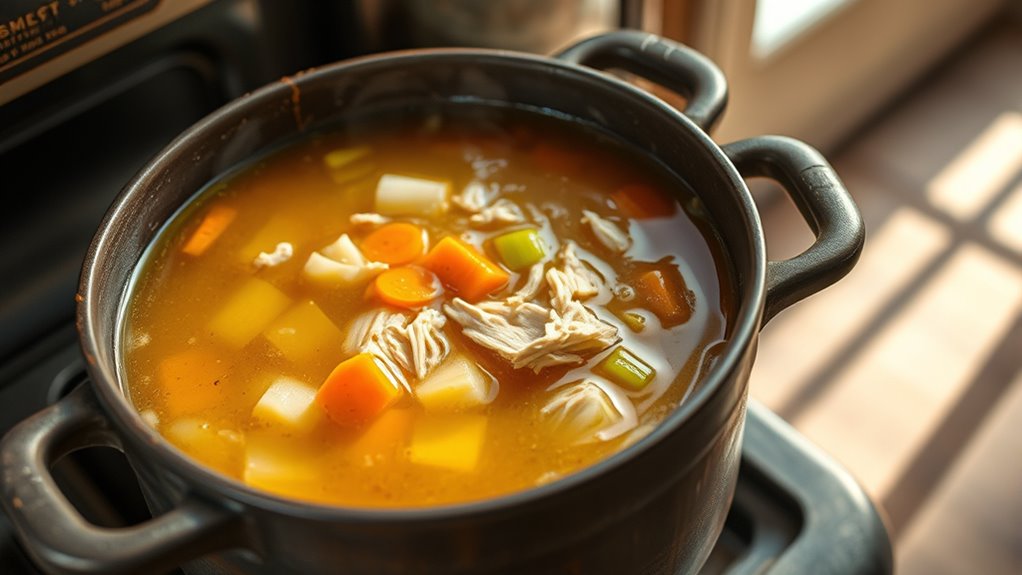 rich broth with vegetables