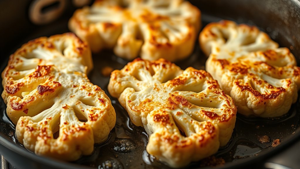 sear cauliflower steaks for flavor