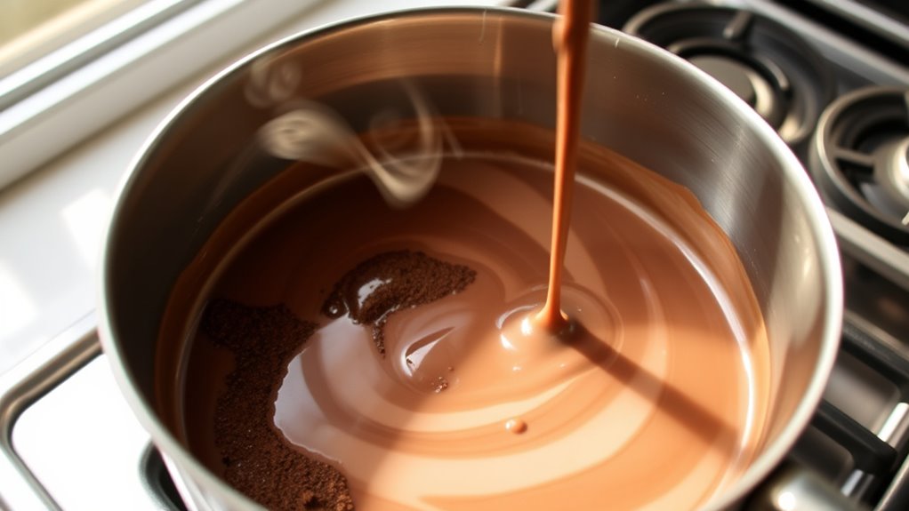 temper cream with hot cocoa