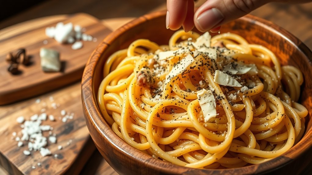 toss emulsify cheese season