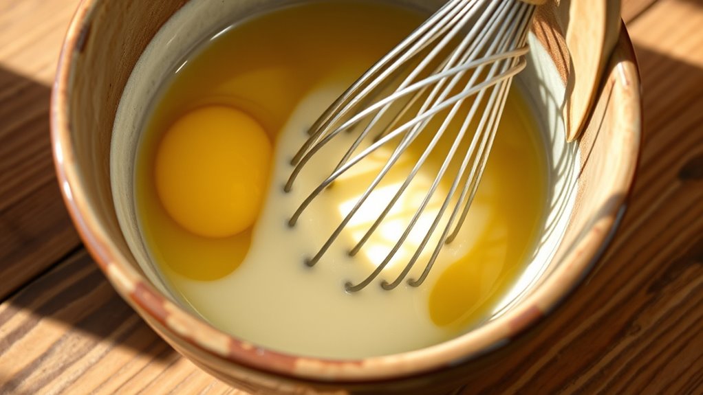 whisk eggs and buttermilk